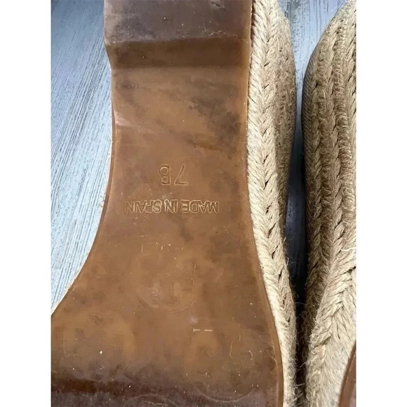 Tory Burch Women's Peep-Toe Espadrille Wedge Sandals Size 7 Tan Brown - Picture 10 of 10